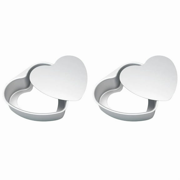 2pcs 8 Inch Heart Shaped Cake Pan, Aluminium Heart Cake Tin,Non-Stick Springform Baking Pan Mould for Making Cakes