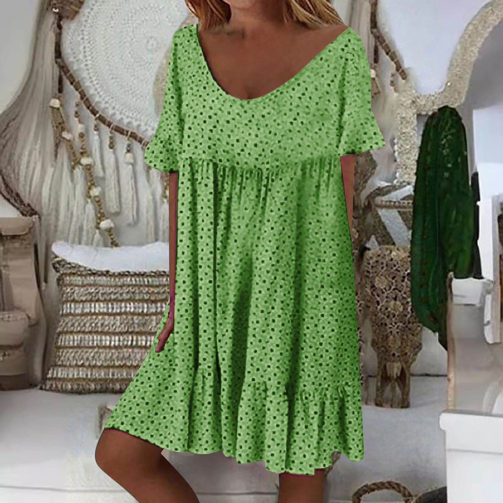 WTXUE Robes d'Été Grande Taille Robe Décontractée Imprimée Mi