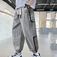thumbnail image 2 of WAVSUF Boys Jogger Pants with Pockets Elastic Waist Quick Dry Summer Breathable Sports Hiking Pants Gray Size 8, 2 of 7