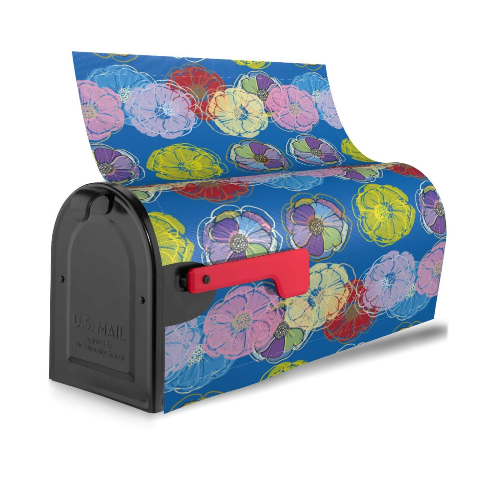 Xecao Colorful floral for Mailbox Cover with Magnetic Strips, Waterproof and Sunscreen, Adds a Decorative Touch to Your Garden Yard-21x18 in