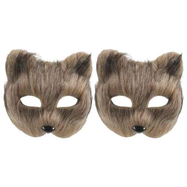 KAKOWELY 2 máscaras de animales para fiestas de cosplay, máscaras de zorro, máscaras para fiestas de disfraces