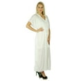 thumbnail image 4 of Bimba Women Cotton Long Kaftan With Pom Pom Tassels Maxi Caftan Beach Coverup, 4 of 5