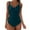 Green, variant on Ramiter Plus Size Swimsuit Women's One Piece Swimsuit Striped Scoop Neck Back Beach Swimwear Bathing Suits S,AG