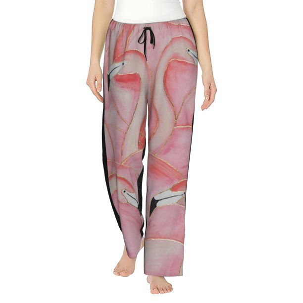 Balery Flamingos Pantalones de pijama para mujer, pijamas ultraligeros, pantalones de estar por casa-Medium