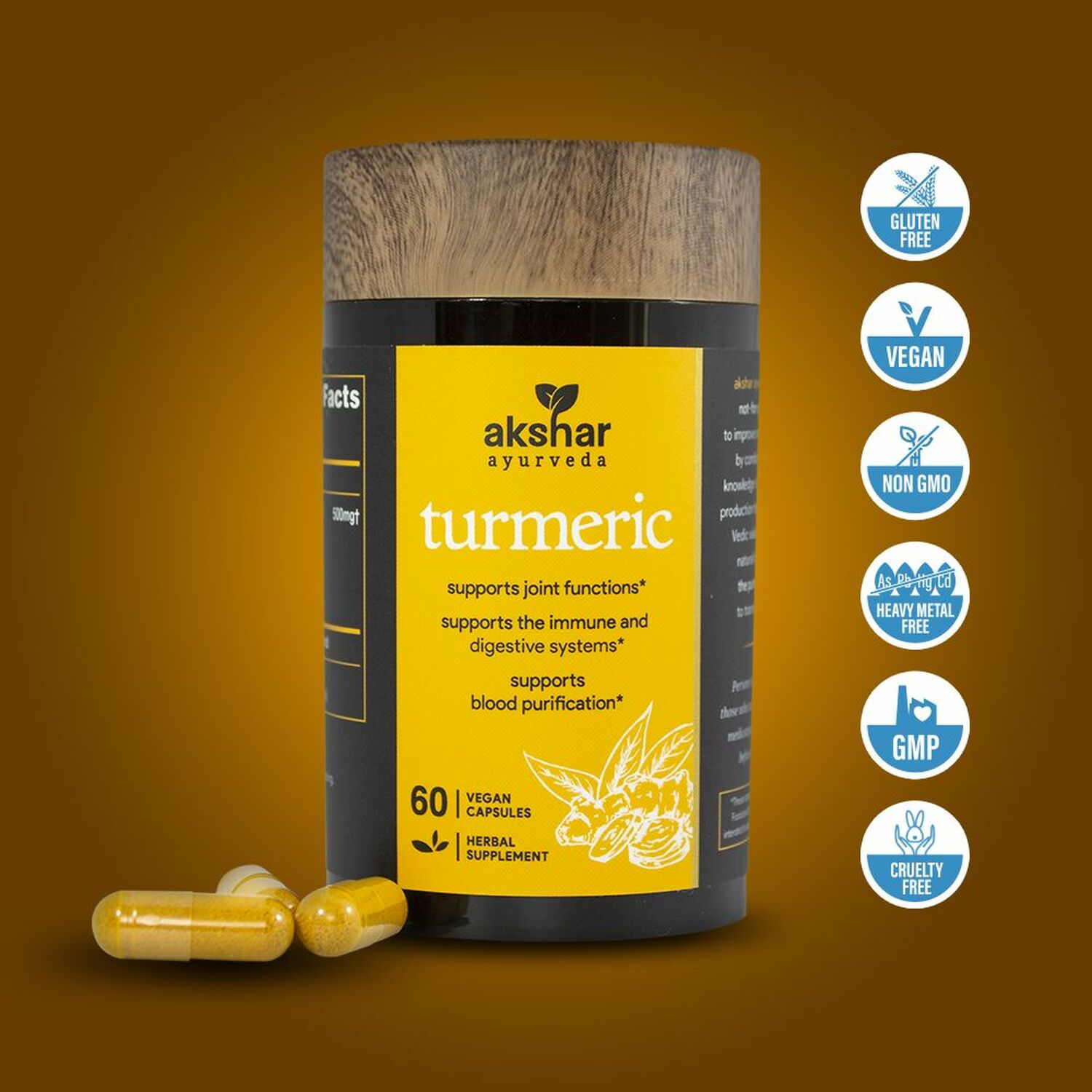 Turmeric Herbal Supplement with Long Pepper Extract Powerful Anti