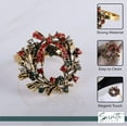 thumbnail image 4 of Servette Home Gold Napkin Rings Set of 8 Metal Christmas Wreaths, Weddings, 4 of 6