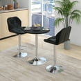 thumbnail image 2 of PULUOMIS 3 Pieces Bar Stools Set, Modern PU Leather Adjustable Swivel Black Bar Stool with Back, Set of 2 with Black Bar Table, 2 of 8
