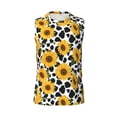 thumbnail image 6 of Lsque Cow Print Sunflower Print Men's Cotton Blend Sleeveless Muscle Shirts (S-3XL)- Moisture Wicking, Odor Protection, UPF 30+,3X-Large, 6 of 8