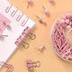 thumbnail image 2 of Office Supplies Set, Durable Plastic and Metal Push Pins Binder Clips Paper Clips Map Tacks Multi Purpose Office Clip Set(Pink), 2 of 4