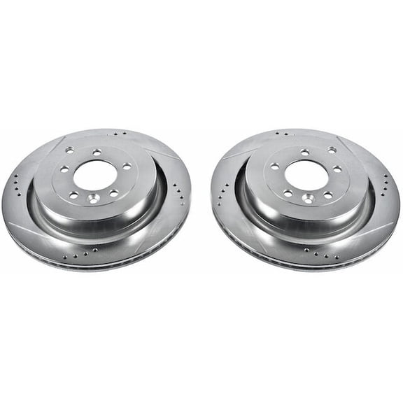 Rear Brake Rotor Set - Compatible with 2005 - 2009 Land Rover LR3 4.4L V8 2006 2007 2008