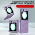 thumbnail image 2 of Compatible With Samsung Galaxy Z Flip 6 Case Carbon Fiber,Screen Protector Protective Case for Galaxy Z Flip 6 Diamond Patterned PU Leather Lightweight Shockproof Phone Cover,Purple, 2 of 6