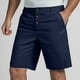 thumbnail image 2 of Pantalones cortos de lino con botones para hombre: cintura elástica, cordón, poliéster transpirable, pierna recta, tallas S-XXXL para primavera/verano, 2 of 5