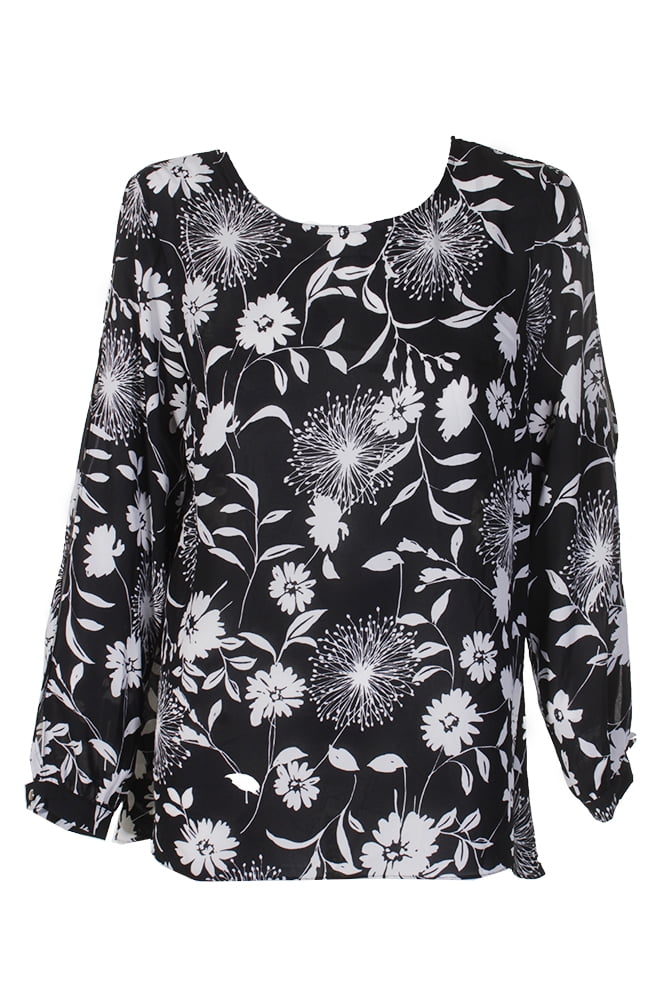 vince camuto black and white blouse