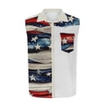thumbnail image 5 of Xcmzpl Men's American Flag Button Down Shirt Vest USA 4th of July Sleeveless Graphic Tees Independence Day Loose Patriotic Flag Shirt Pocket, 5 of 6