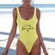 thumbnail image 2 of MKLEKYY Bikini Mujer Traje De Baño Women Fashion Letter Print Piece Swimsuit Sexy Bikini Swimwear Bathing Sleeveless Backless Swimsuit 2505, 2 of 4