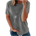 thumbnail image 1 of Puntoco moda adulta mujer cuello redondo manga corta tops camiseta estampados sueltos cortos Puntoco Puntoco-6985, 1 of 8