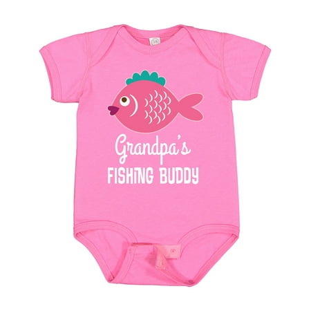 

Inktastic Grandpa Fishing Buddy Girls Fish Gift Baby Girl Bodysuit