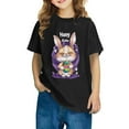 thumbnail image 2 of Jamicy Fashion Tops for Kids Trendy Gift for Kids Toddler Kids Boys Girls Cotton Easter Day T-Shirt Fashion Cute Round Neck Print Tee Short Sleeve Top, 2 of 4