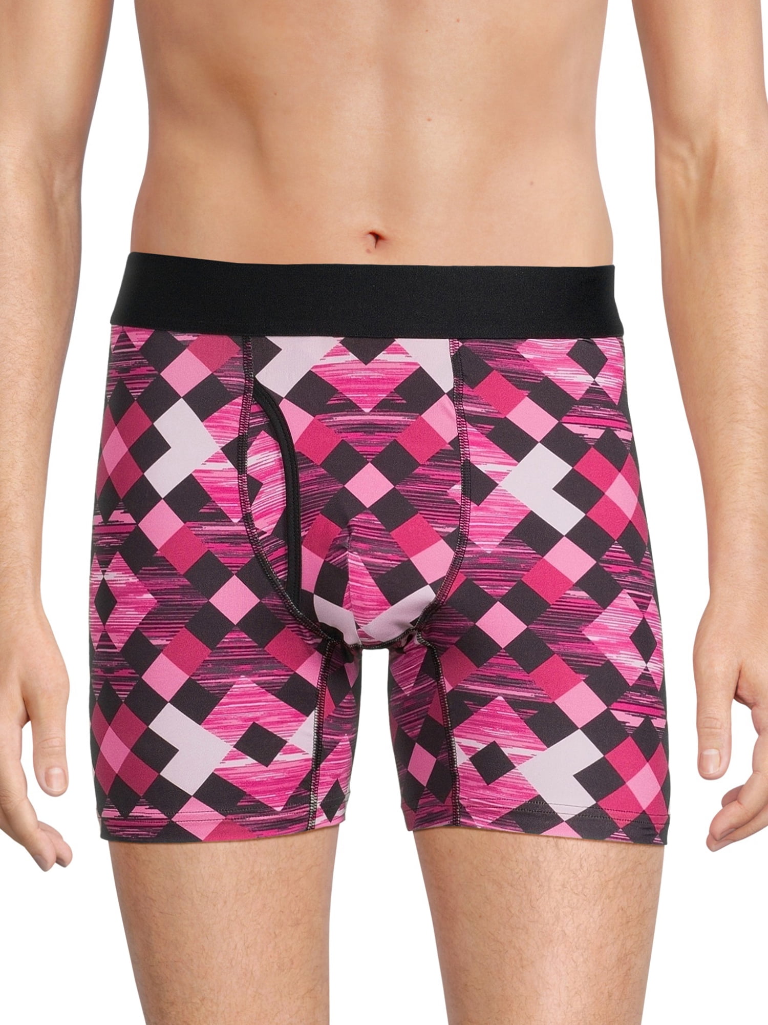 No Boundaries Men's Tag-Free Printed Stretch Boxer Briefs, 3-Pack, Sizes S-3XL