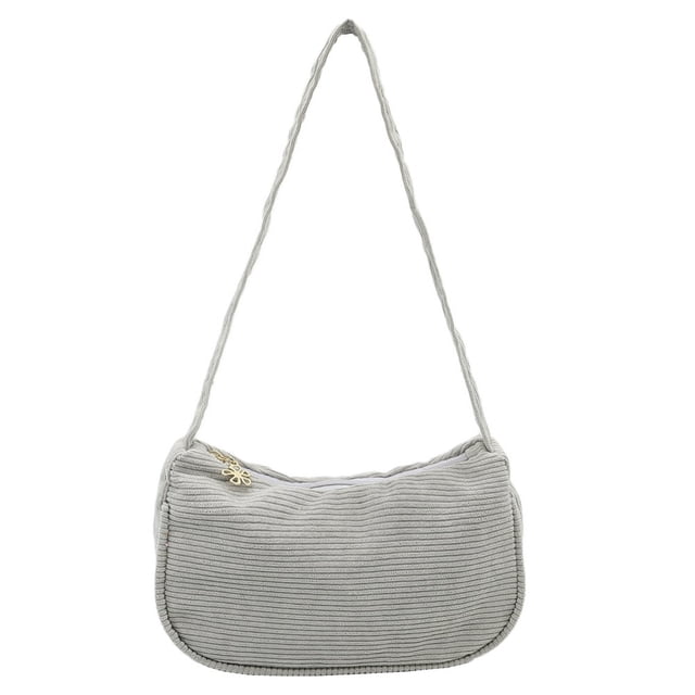 Sac à Main en Velours Côtelé pour Femmes Mode Couleur Unie (Bleu)