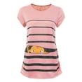 thumbnail image 2 of zttd maternity cute funny baby print striped short sleeve t-shirt pregnant tops blouse, 2 of 8