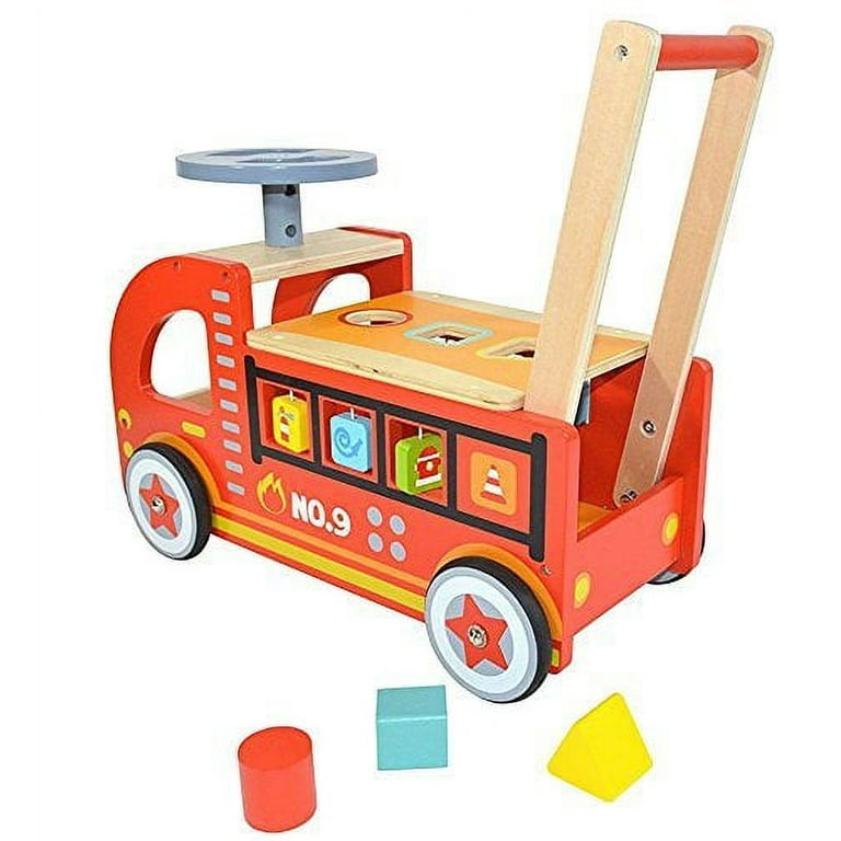 wooden fire truck ride on