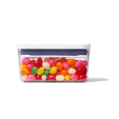 0.6qt Plastic Rectangle Airtight Food Storage Container White: Dishwasher-Safe, Silicone Lid