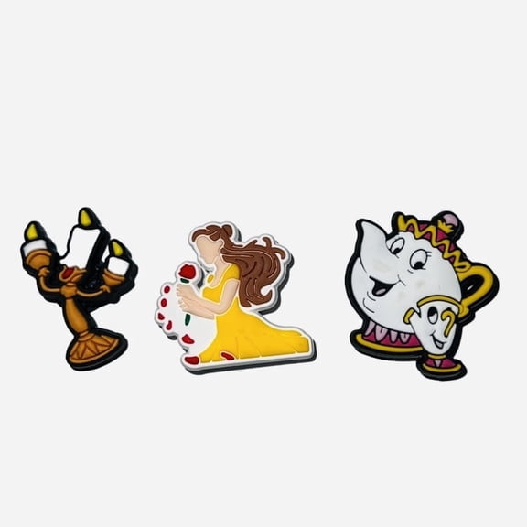 Beauty Belle Yellow Dress Princess Beast Decorative Charms for Clogs, Bracelets, Purses, DIY