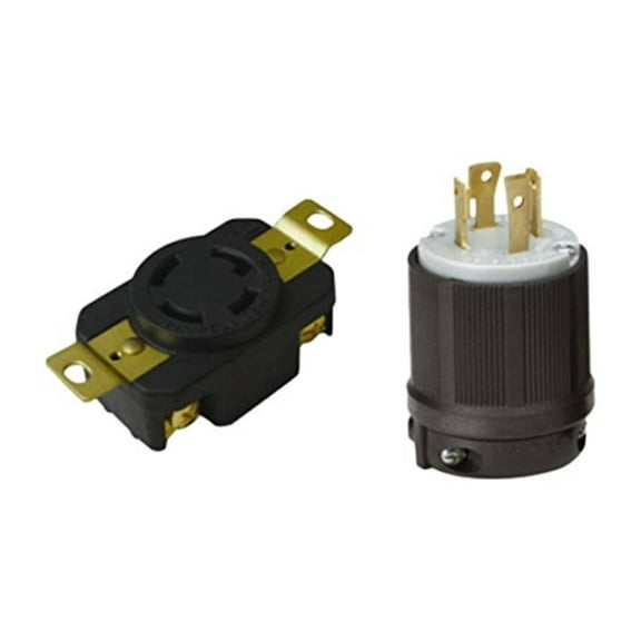 L15-30PC NEMA L15-30 Plug and Receptacle Set - Rated for 30A, 250V, 4-Wire, 3 Pole - cUL Listed (Pack of 2)