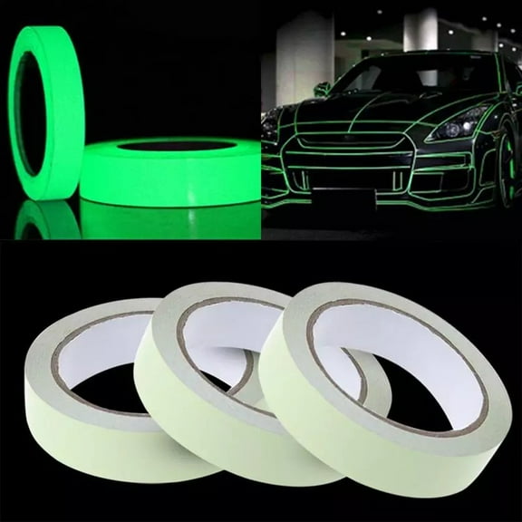 Glow In The Dark Luminous Fluorescent Self-Adhesive Safety Sticker Tape, Natural Glow No Power Required Energy-Saving Environmental Bright Label, Easy Construction For Position