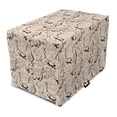 thumbnail image 1 of Beige Dog Crate Cover, Contemporary Illustration of Marine Animals in Retro Style Octopus Crab Seahorse Art, Easy to Use Pet Kennel Cover Small Dogs Puppies Kittens, 7 Sizes, Beige Brown, by Ambesonne, 1 of 1