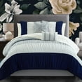 thumbnail image 6 of Faye 9 or 7 Piece Comforter Ruched Color Block Bed In A Bag, 6 of 9
