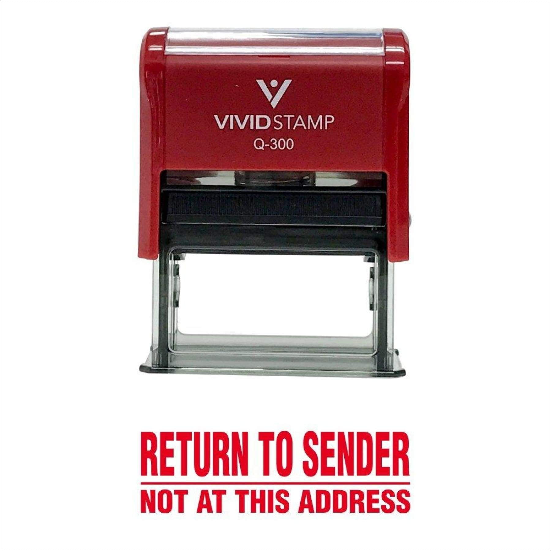 Return to Sender Not at This Address Self Inking Rubber Stamp (Red Ink