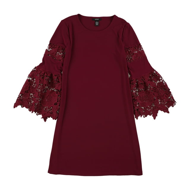 Alfani Robe Ligne A à Manches en Dentelle pour Femmes, Violet, 2
