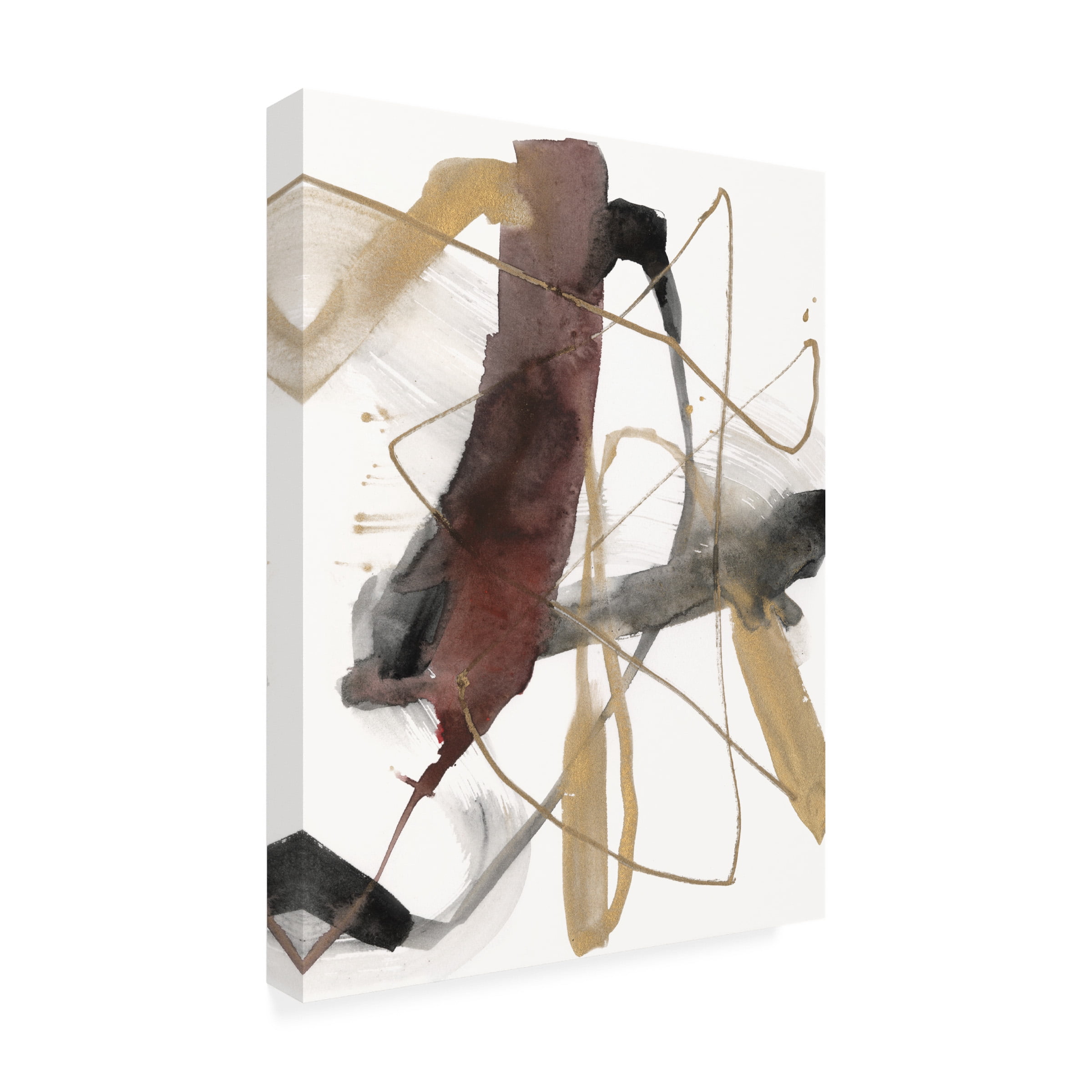 Jennifer Goldberger 'Burgundy Interjection II' Canvas Art