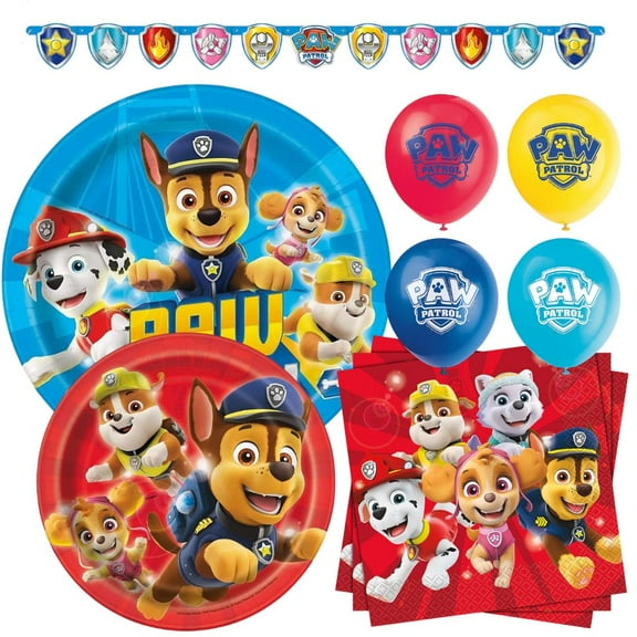 Paw Patrol Party Supplies Set by Unique – Plates, Napkins, Balloons & Banner