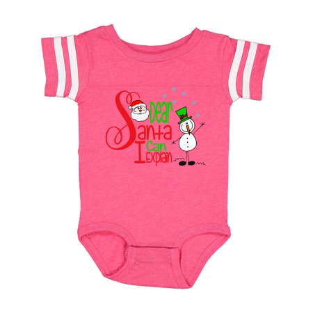

Inktastic Dear Santa I Can Explain Cute Snowman and Snowflakes Gift Baby Boy or Baby Girl Bodysuit