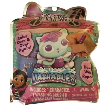 Gabbys Dollhouse Washables Mermaid Color and Wash