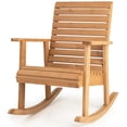 thumbnail image 1 of Gymax Wooden Rocking Chair High Back Fir Wood Armchair Natural Yard Patio, 1 of 5