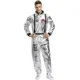 thumbnail image 4 of Disfraz de astronauta para hombre adulto de Halloween, traje espacial plateado para hombre y mujer, disfraz de actuación para Halloween, disfraz de fiesta, 4 of 5