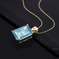 thumbnail image 2 of Gem Stone King 20.03 Ct Sky Blue Topaz White Topaz 18K Yellow Gold Plated Silver Pendant, 2 of 4