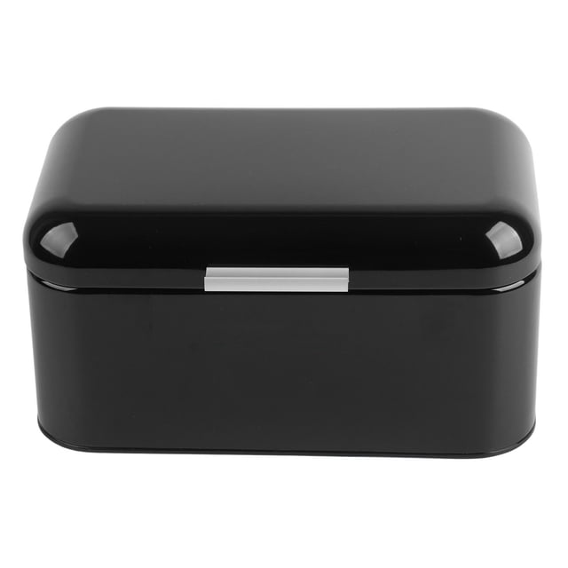 Contenedor de almacenamiento, Color sólido Retro Metal Pan Bin Box Contenedor de almacenamiento de cocina de gran capacidad(Negro)