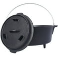 thumbnail image 6 of Pre-Seasoned Cast Iron Dutch Oven with Skillet Lid, Outdoor Camping Dutch Oven for Campfire, Fireplace Cooking, BBQ & Baking, 6 of 7