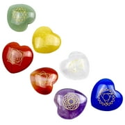 1 Set Colorful Chakra Stone Stone Heart Shape Energy Gemstones Meditation Stones for Yoga Zen Aura Cleansing Supplies