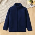 thumbnail image 2 of Mercatoo Fleece Zip Up Warm Coat for Youth Boys Long Sleeve Standing Collar Solid Color Jacket Kids Girls Trendy Relaxed Outwear, 2 of 6