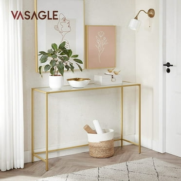 Console Table, Tempered Glass Sofa Table, Modern Entryway Table
