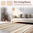 thumbnail image 2 of ODIKA 4'x6' Machine Washable Non-Slip Area Rug, Subtle Striped Earth Tone Accent High Traffic Rug, Beige, 144236, 2 of 7