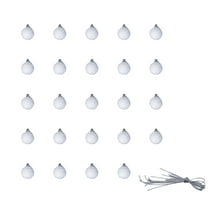 24-Pack Shatterproof Christmas Ornaments - White Foam Tree Decorations with Strings - Lightweight Unbreakable Xmas Ball Set for Indoor/Outdoor