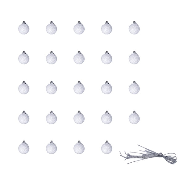 Ornements Suspendus Christmas Decorations,Christmas, Décorations pour Sapin de Noël, Ensemble de 24 Ampoules Incassables avec Cordon de Serrage, Boules Blanches pour Déco