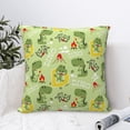 thumbnail image 4 of Yiaed Cute Dinosaurs Cartoon Print Pillow Covers Super Soft Decorative Square Throw Pillow Covers Case Cushion Covers for Sofa Couch Bedroom Car Decor（No pillow core）-22"x22", 4 of 7